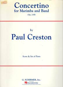 吹奏楽楽譜/ポール・クレストン：マリンバと吹奏楽のための協奏曲 op.21b/試聴可