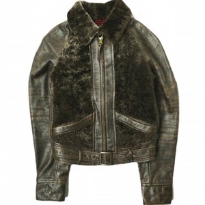 RRL ダブルアールエル Shearling ＆ Leather Jacket シアリング＆レザージャケット 1 Double RL グリズリー 熊ジャン 定価397,100円