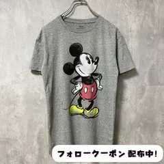 古着 used　Disney　ディズニー　ミッキー　Mickey Mouse　半袖プリントTシャツ　グレー　キャラクター