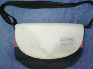 【MILESTO】ミレスト ショルダーバッグ 鞄 かばん カバン 白×紺×桃