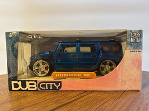 【当時物】1/24 Jadatoys製 DUBCITY HUMMER ハマー H2 アメ車 美品 絶版品 レア DUB ブルーメタリック