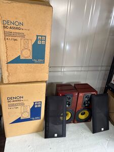 【動作未確認】DENON デノン SC-A55XG 木目 3ウェイ スピーカー ペア 音響機器 オーディオ 6Ω 外箱付き