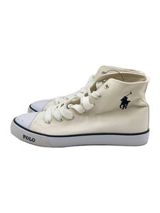 POLO RALPH LAUREN◆ハイカットスニーカー/24cm/WHT/キャンバス