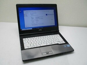 △富士通 LIFEBOOK S752/F Core i5 3340M 2.7GHz 4GB 320GB 14インチ HD 1366×768 Windows10 Pro 64bit