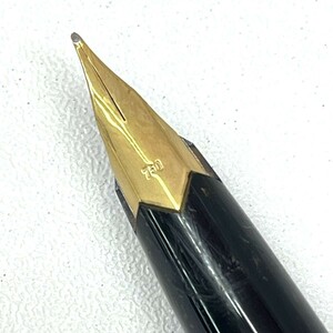 C061-O50-18★ Mont Blanc モンブラン 万年筆 ペン先 750 ブラック×ゴールド 文房具 筆記用具