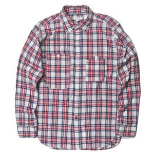 Engineered Garments エンジニアードガーメンツ Work Shirt - Madras Plaid マドラスチェックワークシャツ XS White/Navy/Red 長袖 j3624