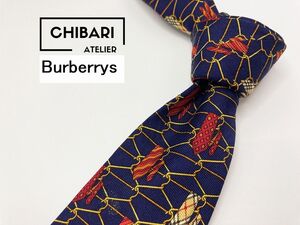 【超美品】Burberrys　バーバリー　チェック柄 ネクタイ 3本以上 送料無料 メンズ ネイビー　1102203