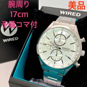 美品☆電池新品☆送料込☆セイコー SEIKO ワイアード WIRED クロノグラフ メンズ腕時計 ホワイト ドレスウォッチ 7T92-0SM0 AGAV108