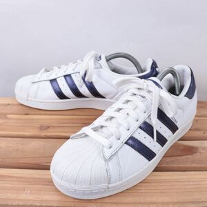 z4367 アディダス スーパースター US9 26.0cm/白 ホワイト 紫 パープル adidas SUPERSTAR レディース スニーカー 中古