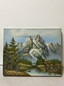 中古品　油絵 油彩画 油画 絵画 風景画 自然 山 湖