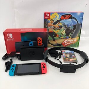 Nintendo Switch 任天堂スイッチ 本体 HAC-001/Ring Fit Adventure 箱・付属品あり 初期化済み【CLAQ1001】