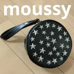 moussy 　星スタッズポーチ 丸型