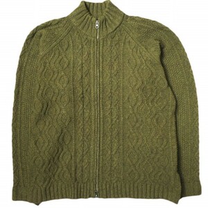 Pilgrim Surf+Supply ピルグリム 23AW Santiago Fisherman Cardigan フィッシャーマンカーディガン 36-15-0111-156 M OLIVE ニット g17839