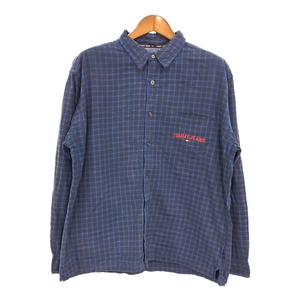 00年代 TOMMY JEANS トミージーンズ 長袖シャツ チェック ブルー (メンズ XL) 中古 古着 S0780