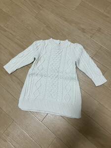 USED★babyGAP【ローゲージニットワンピース/アイボリー】12-18month(80cm)