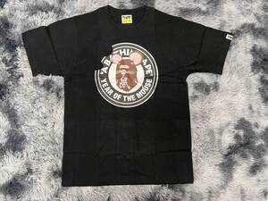 【1スタ】新品未使用 本物 Size M BAPE YEAR OF THE MOUSE TEE メンズ 半袖Tシャツ BLACK アベイシングエイプ エイプ A BATHING APE 