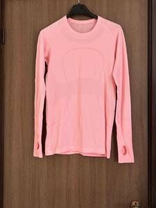 lululemon ルルレモンSwiftly Tech Long-Sleeve Shirt 2.0長袖 T、サーモンピンク系、8