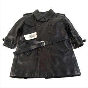 未使用 タグ付き グッチ GUCCI レザー トレンチコート 子供服 キッズ服 ベビー XXS レザーコート 黒 ブラック ジャケット 100cm前後 4452