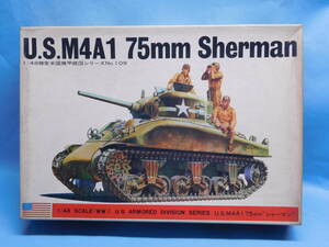 希少 1/48 バンダイ U.S.M4A1 75mm シャーマン　電撃機甲師団 ヨンパチ　レトロ　当時物