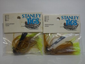 STANLEY JiGS ③ C12-35 1/2oz x2　スタンレー ラバージグ 2個　パンプキン/チャートテール　アーキータイプ コブラヘッド ブラシガード