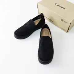 極美品 クラークス Clarks Barleigh Slip バーレイスリップ (ブラックヌバック) スリッポン シューズ UK3(22cm)ブラック【2400014160208】