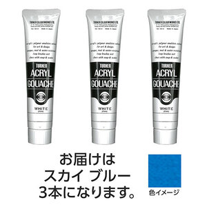 ターナー色彩 アクリルガッシュ 100ml 51スカイブルー 3個 TURNER108600 /l