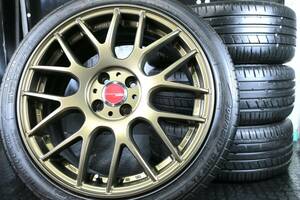 美品 ワーク/WORK エモーション M8R アッシュドチタン 17×7J +47 PCD100/4H 2021年製 205/45R17 コンパクトカー用 フィットヤリスアクア