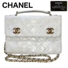 CHANEL Wココマーク ターンロック 2WAY チェーン バッグ