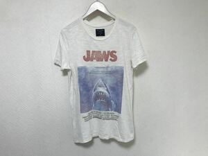 本物アバクロアンドフィッチAbercrombie&FitchジョーズJEWSプリントコットン半袖TシャツアメカジサーフビジネスメンズXS白グアテマラ製