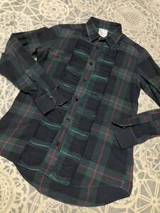 ポールスミス　BLACK WATCH RUFFLE SHIRT Sサイズ