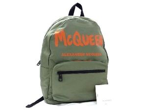 ■新品同様■ ALEXANDER McQUEEN アレキサンダー マックイーン ナイロン リュックサック バックパック デイパック グリーン系 AU6297