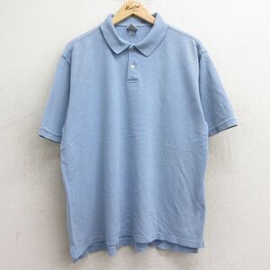 XL/古着 オールドネイビー OLD NAVY 半袖 ポロ シャツ メンズ 00s 鹿の子 大きいサイズ コットン 薄紺 ネイビー 24aug06 中