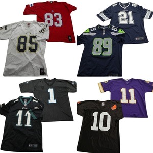 古着卸 まとめ売り プロチーム NFL ゲームシャツ ユニフォーム 8枚セット (メンズ L ) ナイキ イーグルス ブラウンズ MU0207 1円スタート
