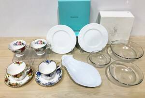 蘇さ(SY1355)　洋食器　おまとめ　Tiffany&Co　プレート　ROYAL ALBERT カップ＆ソーサー　リチャードジノリ　他　中古品　100サイズ　