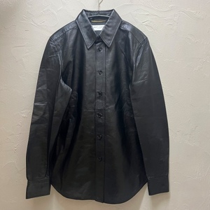 SAINT LAURENT サンローラン Leather Shirt レザーシャツ ブラック 【代官山10】