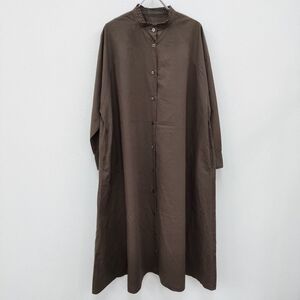 ADIEU TRISTESSE タックフリルワンピース 定価28600円 フリルカラー シャツワンピース ブラウン アデュートリステス 3-0620M 216807