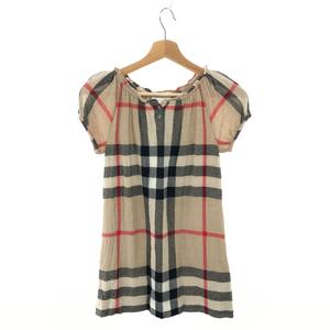 ◆BURBERRY CHILDREN バーバリーチルドレン ノバチェックワンピース 128cm 8Y◆ ベージュ キッズ 半袖 トップス 子供服