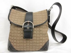 【コーチ COACH】 F3K-6377 シグネチャー ジャガードキャンバス×レザー ショルダーバッグ (レディース) ブラウン □5LG2937□