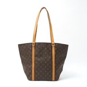 LOUIS VUITTON ルイヴィトン サック・ショッピング M51108 トート ショルダーバッグ モノグラム×レザー ブラウン×ゴールド レディース