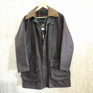 80s BARBOUR northumbria c40ラスティックブラウン　2ワラント YKK棒ジップ ビンテージ　バブアー　ノーザンブリア　 2クラウン