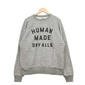 WC388 未使用 HUMAN MADE ヒューマンメイド Dry Alls Crew Neck Sweat クルーネック スウェット シャツ Lサイズ グレー HM25CS020 ●80