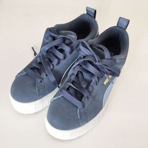 PUMA MAIZE WEDGE SUEDE プーマ メイズ ウェッジ スウェード スニーカー レディース 厚底 ネイビー 386744