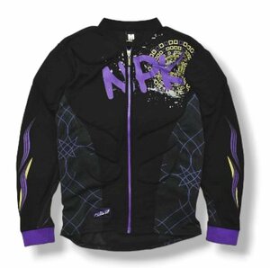 ★美品 ノースピーク northpeak スノーボード プロテクター M 総柄 ブラック x マルチカラー スノボ スキー ウィンター スポーツ ウェア★