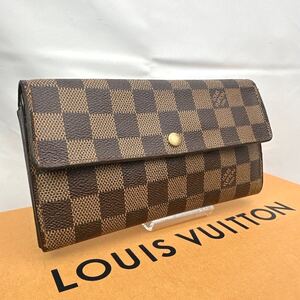 s77 1円 LOUIS VUITTON ルイヴィトン 長財布 サラ ダミエ N61734 シリアル CA0044 男女兼用