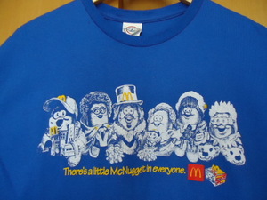 即決　ハワイ　2023年　Ｍｃ　マクドナルド　スタッフ　Ｔシャツ　青色　Ｌ　チキン　マック　ナゲット