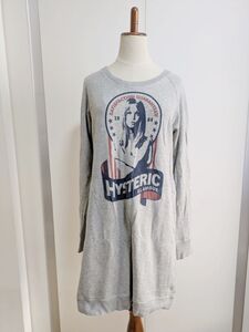 ヒステリックグラマー カットソー 長袖 ワンピース グレー フリーサイズ HYSTERIC GLAMOUR