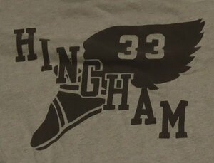 ST41チェスウィツクCHESWINK古着カナダ製リンガーTシャツHINGHAMウイングフット杢茶系TシャツMオールド＆レトロ