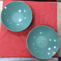 和食器　高麗青磁丸皿　25センチ大皿2枚セット
