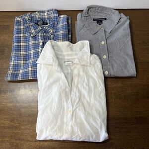 Abercrombie&Fitch アバクロンビーアンドフィッチ シャツ 3枚セット 七分丈 等 レディース? 無地 チェック 古着 S/Mサイズ (1-4