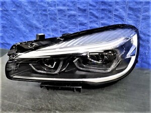 3764　BMW　2シリーズ　F45　F46　後期　左ライト　LED　A9 8738643-03　0 301 290 633 05　レンズ美品